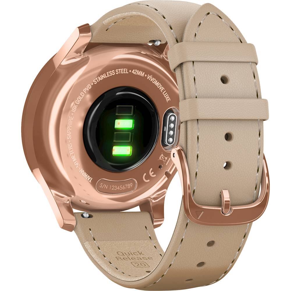 Garmin vívomove Style 42mm Light Gold-Tone Aluminum Case with Blush Pink  Woven Nylon Band GPS Running Watch for sale online