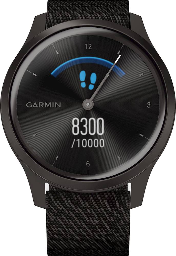 Garmin Hybrid Smartwatch 30mm Aluminum Graphite With Black Pepper Woven Nylon Band 010-02240-03 - Best Buy