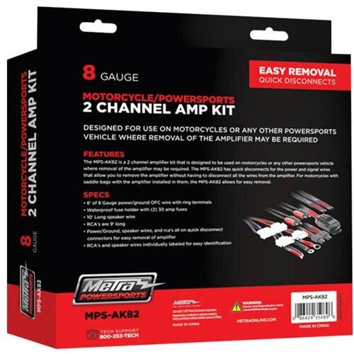 Alt View 12. Metra - POWERSPORTS Motorcycle Amplifier Installation Kit - Black/Blue/Red/White.