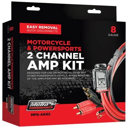 Left. Metra - POWERSPORTS Motorcycle Amplifier Installation Kit - Black/Blue/Red/White.