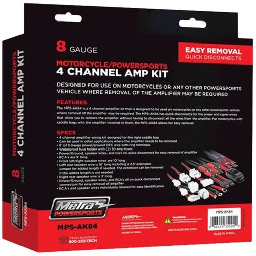 Alt View 12. Metra - POWERSPORTS Motorcycle Amplifier Installation Kit - Black/Blue/Red/White.
