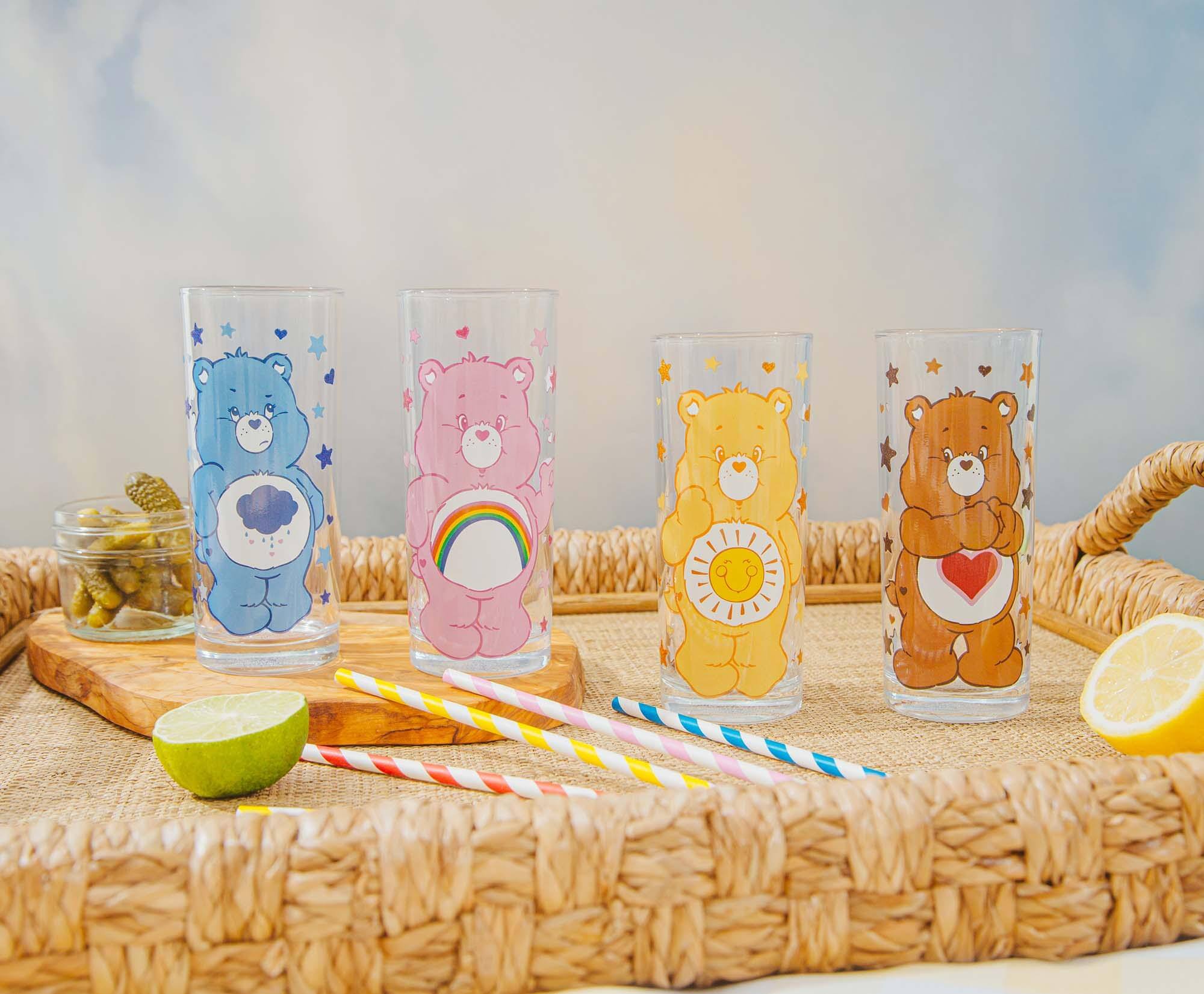 Alt View 10. Silver Buffalo - Care Bears 4-Piece Tumbler Glass Set | Each Holds 10 Ounces - Pink.