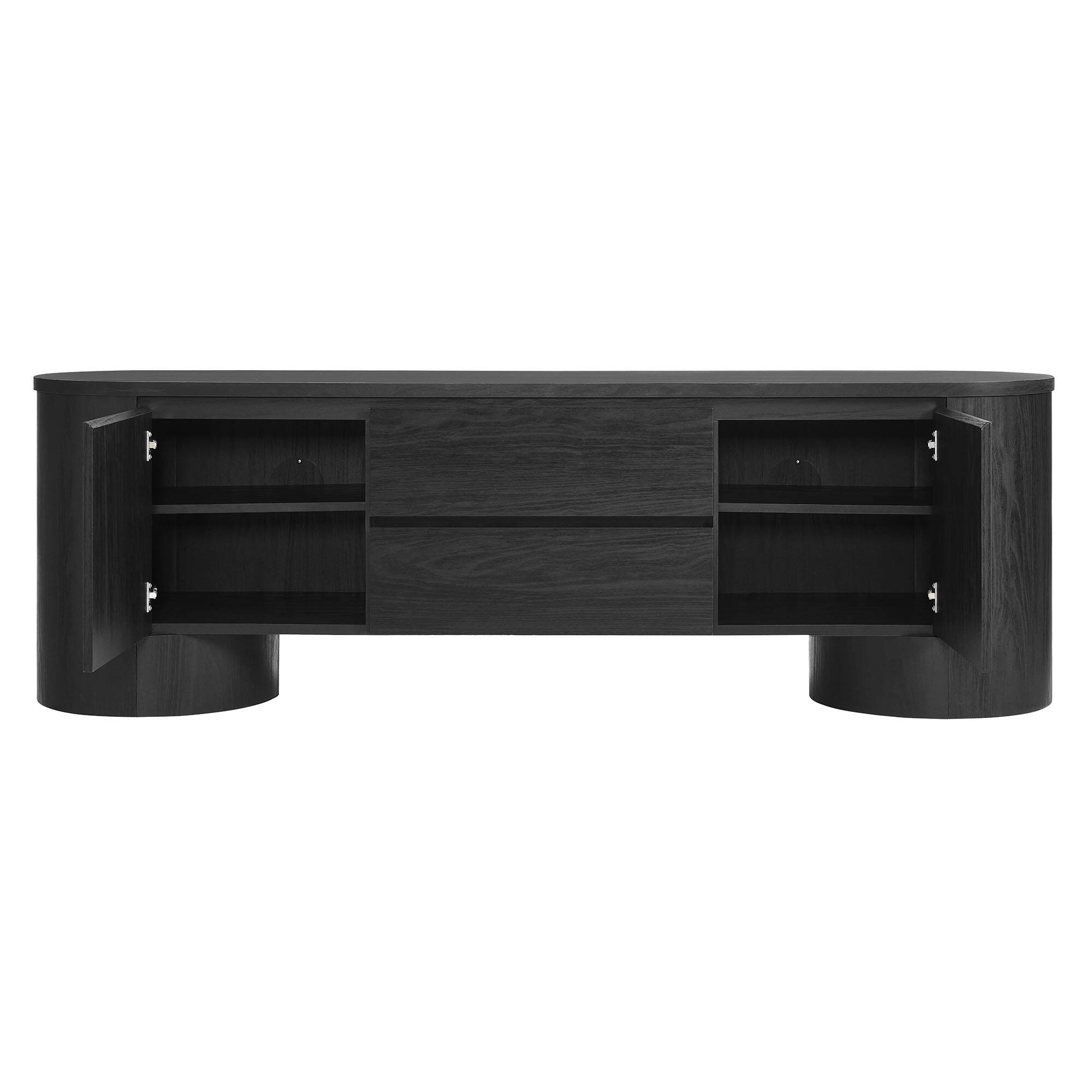 Alt View 4. Modway - Duval 71 Inch Oval TV Cabinet by Modway - Black.
