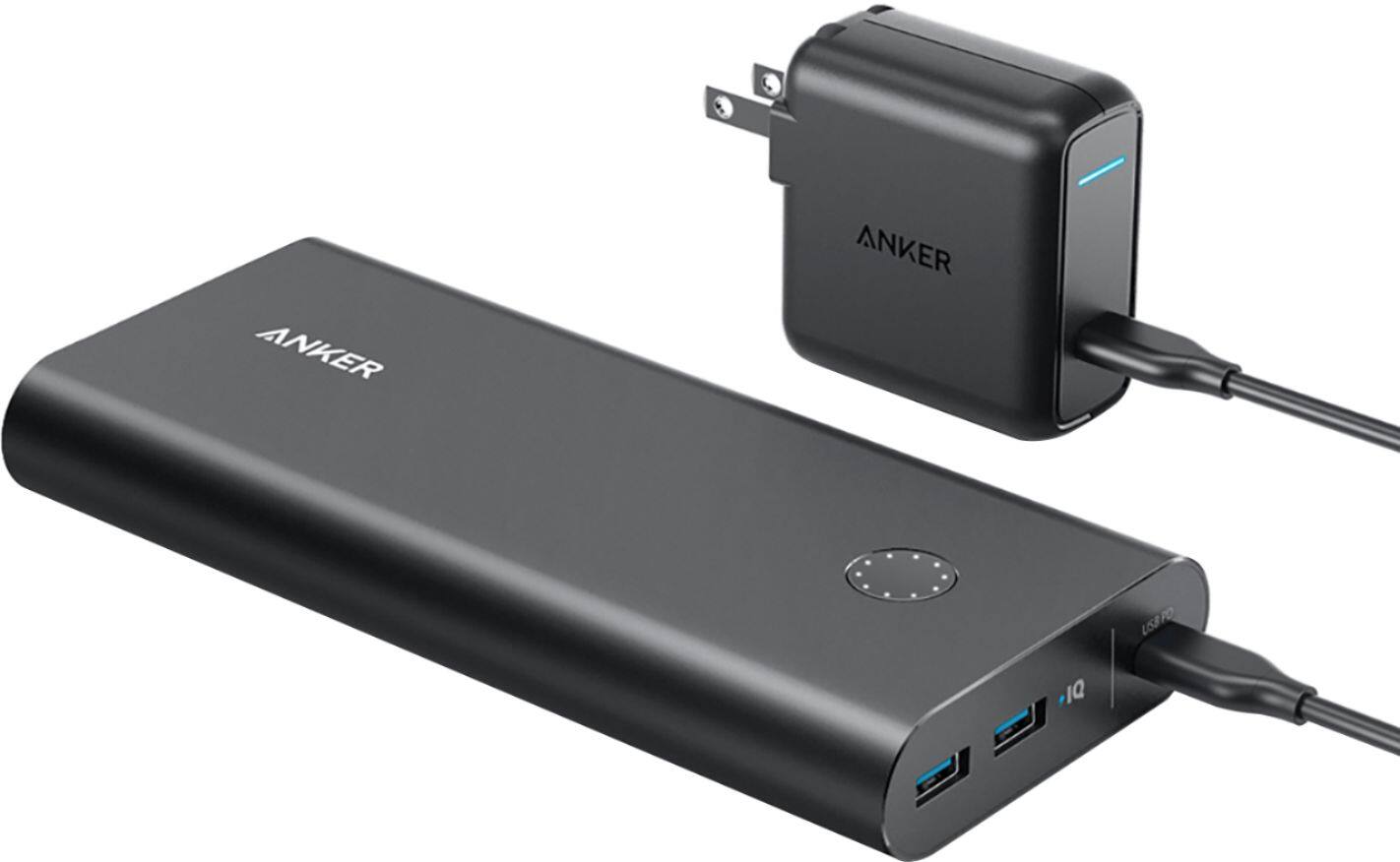 Best Buy: Anker PowerCore 26800 PD (45W) with 60W USB-C PD wall charger and  cable Black B1376H11-1