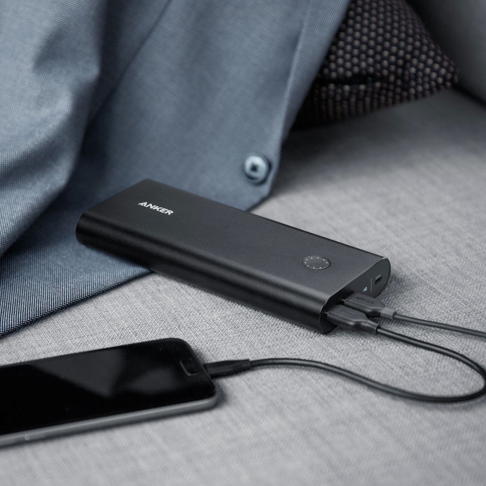Anker PowerCore 26800 PD (45W) with 60W USB-C PD wall charger and 
