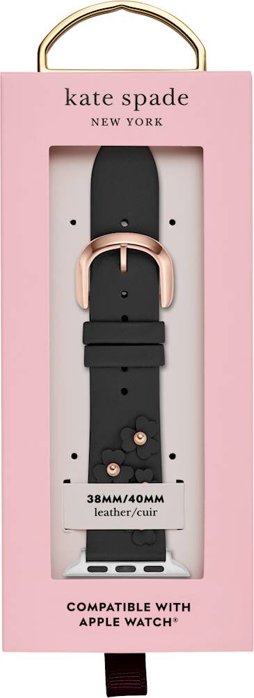 Best Buy: kate spade new york Leather Watch Strap for Apple Watch™ 38mm and  40mm Black KSS0045