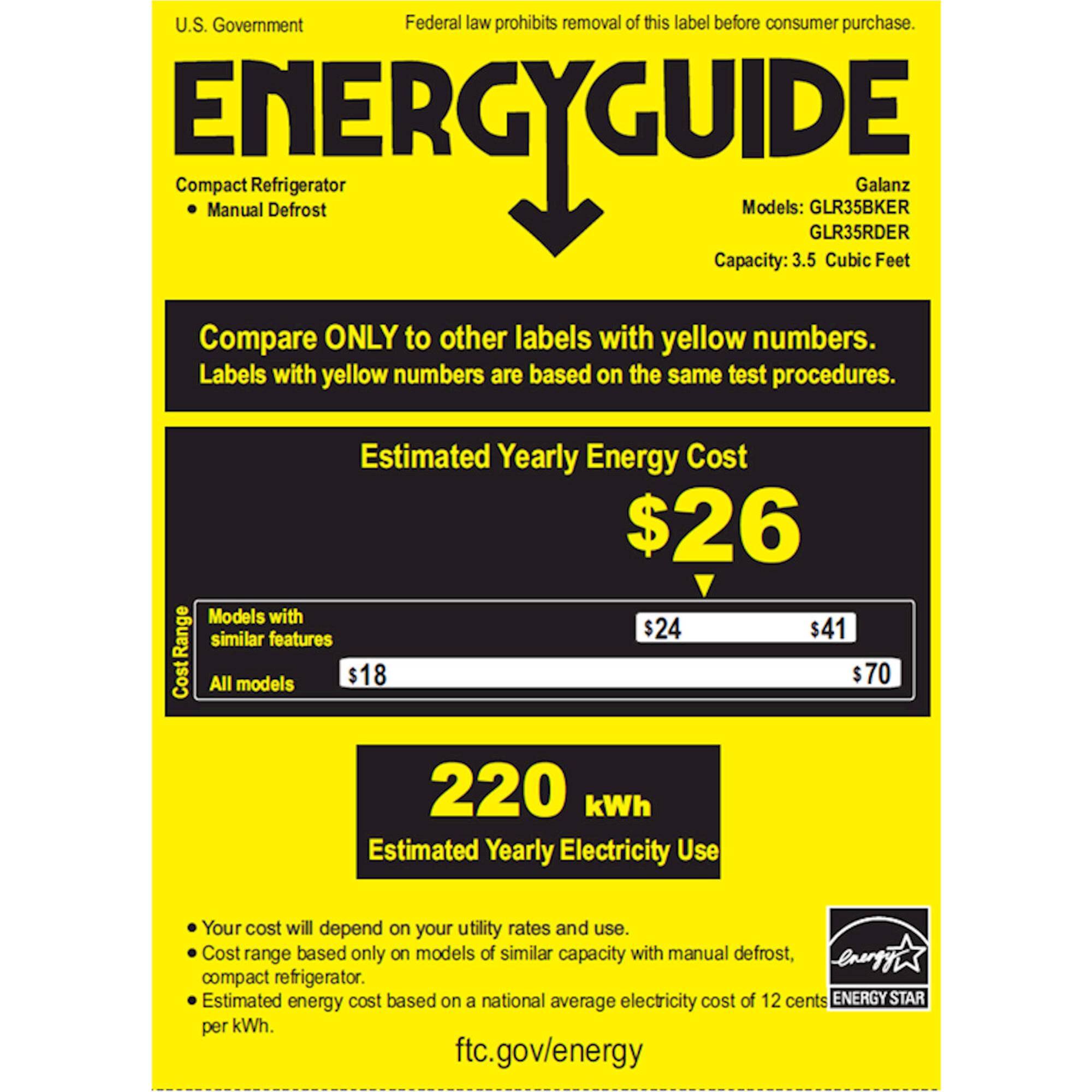 Customer Reviews Galanz Retro 3.5 Cu. Ft. Mini Fridge Black GLR35BKER