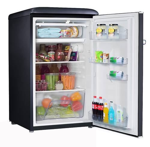 Galanz - Retro 3.5 Cu. Ft. Mini Fridge - Black - Angle_Standard