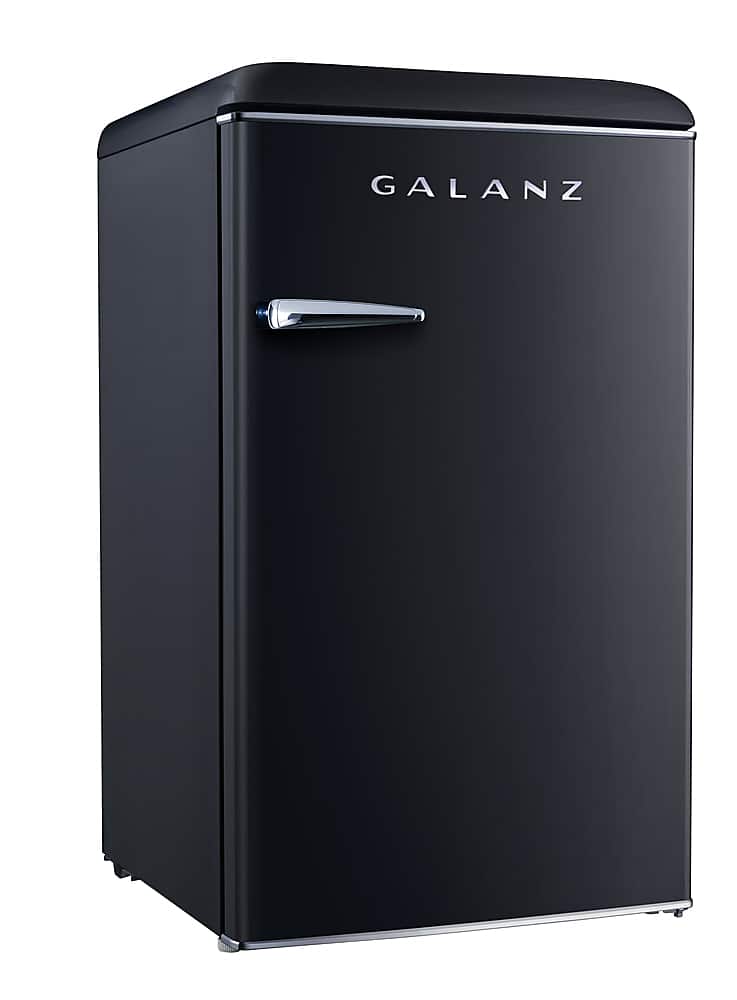 Front. Galanz - Retro 3.5 Cu. Ft. Mini Fridge - Black.