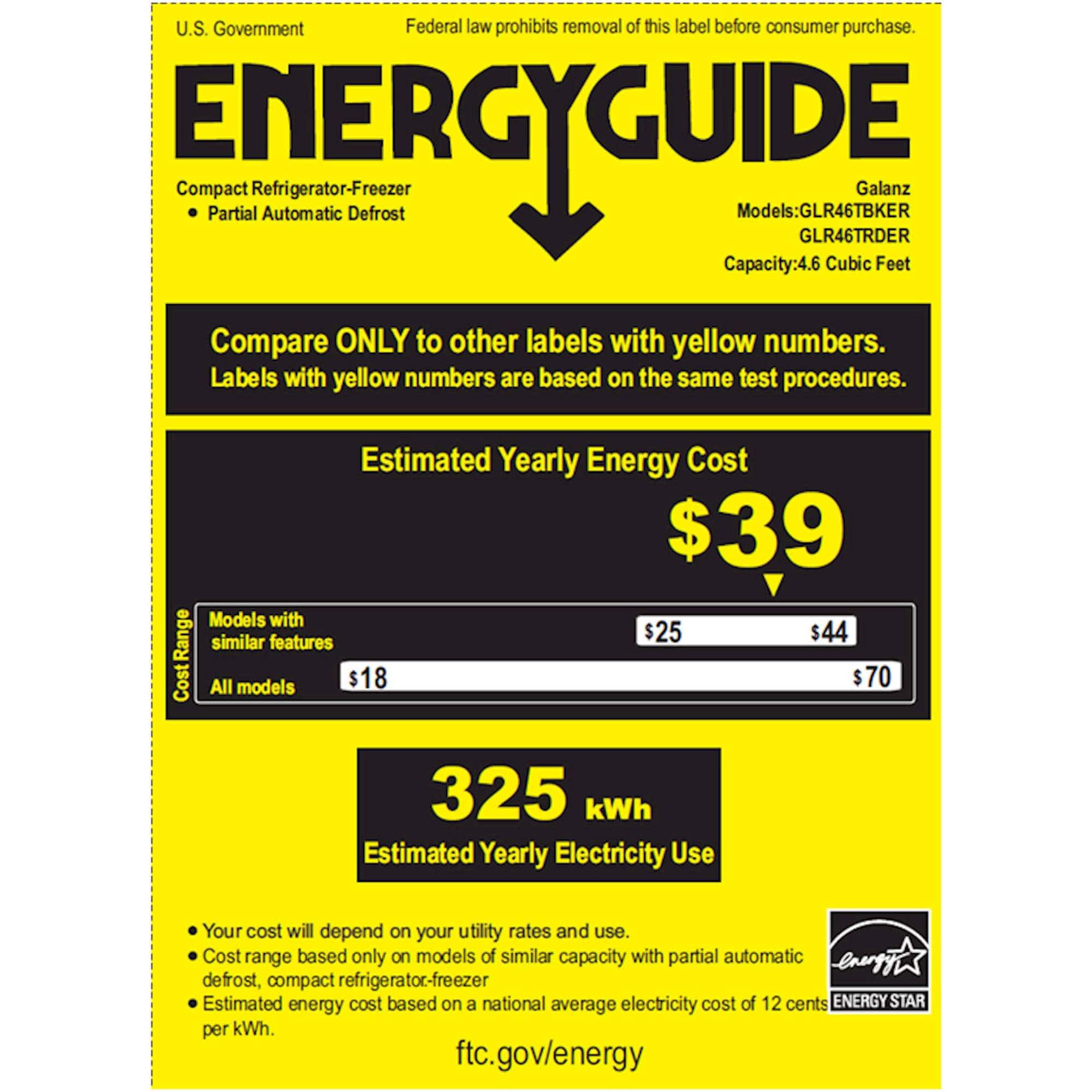 Best Buy Galanz Retro 4.6 Cu. Ft. Mini Fridge Black GLR46TBKER