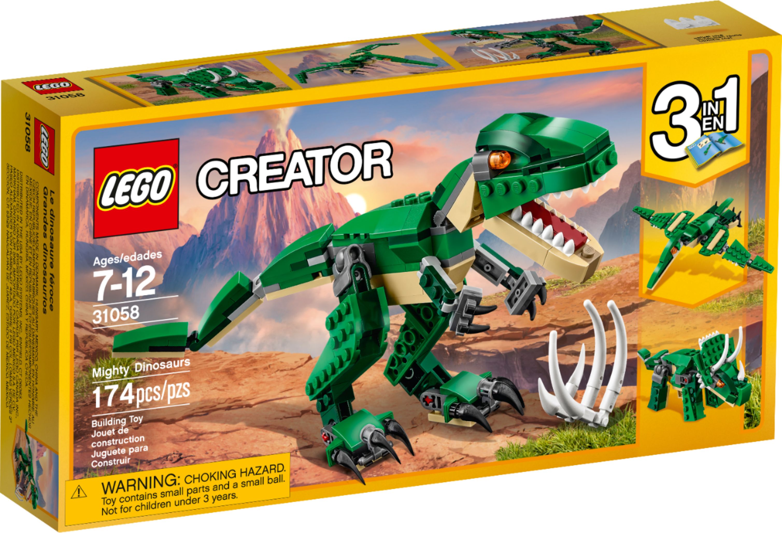 Angle View: LEGO - Creator Mighty Dinosaurs 31058