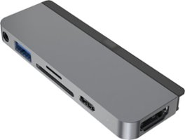 HyperDrive 6-Port USB-C Hub - USB-C Docking Station for Apple iPad Pro - Gray - Front_Zoom