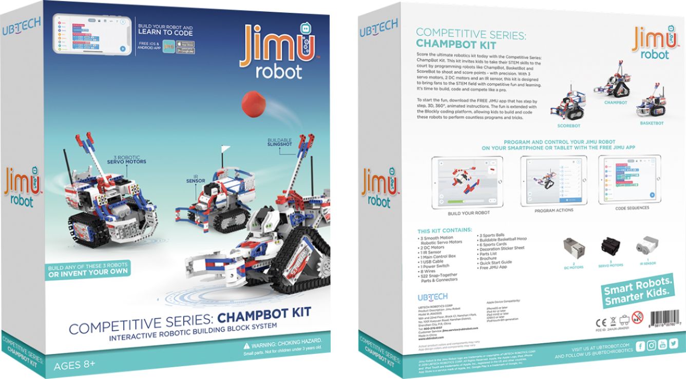 Left View: UBTech - JIMU Robot AstroBot Series:  Cosmos Kit / App-Enabled Building and Coding STEM Learning Kit (387 pcs)