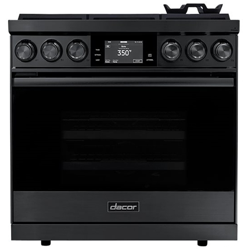 Dacor – Modernist 4.8 Cu. Ft. Freestanding Dual Fuel Convection Range with Self-Cleaning – Graphite Stainless Steel
