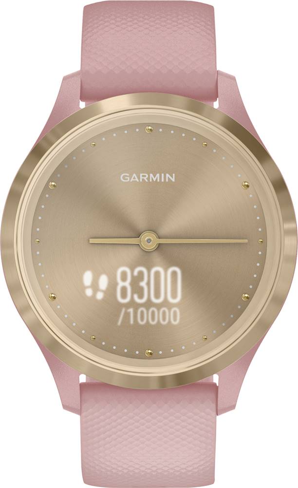 Best Buy: Garmin vívomove 3S Hybrid Smartwatch 39mm Fiber-Reinforced Polymer Light Gold Dust Rose Case And Silicone Band 010-02238-01