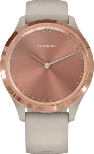 Garmin - vívomove 3S Hybrid Smartwatch 39mm Fiber-Reinforced Polymer - Rose Gold With Light Sand Case And Silicone Band