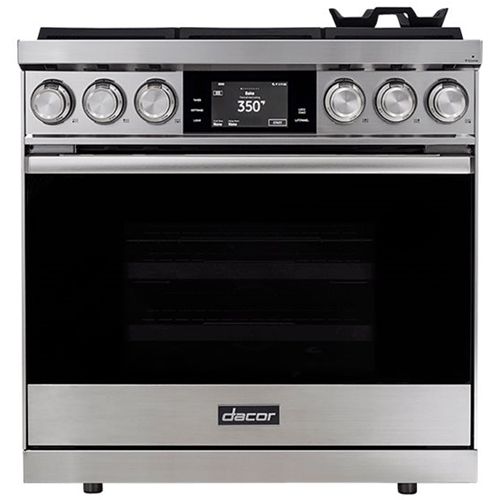 Dacor – Modernist 4.8 Cu. Ft. Freestanding Dual Fuel Convection Range with Self-Cleaning – Stainless steel