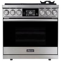 Dacor - Modernist 4.8 Cu. Ft. Freestanding Dual Fuel Convection Range with Self-Cleaning - Stainless steel - Front_Standard