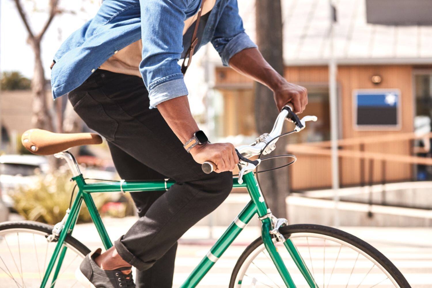 Alt View 13. Fitbit - Woven Small Watch Band for Fitbit Versa 2 and Versa Lite - Charcoal / Orange.