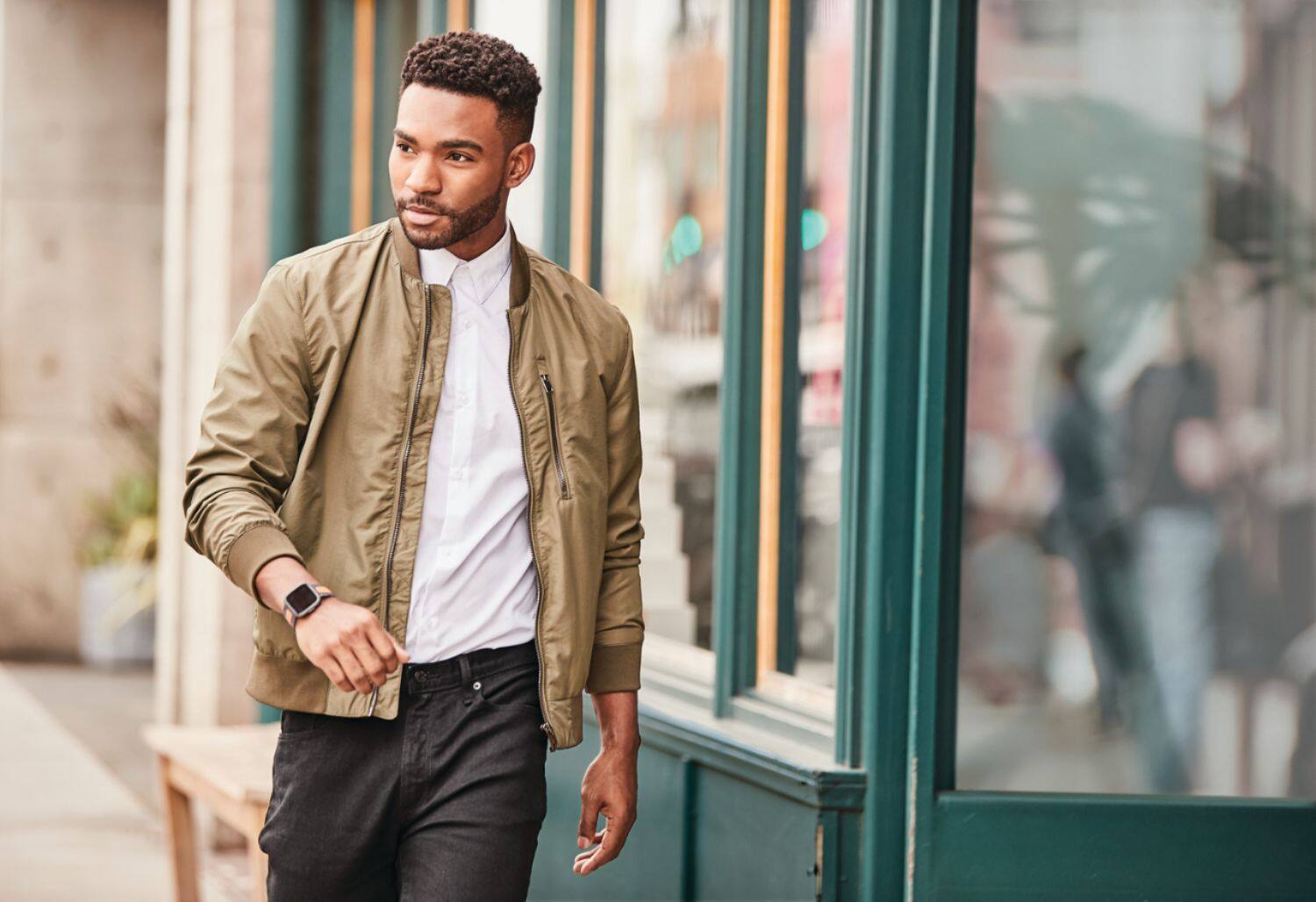 Alt View 14. Fitbit - Woven Small Watch Band for Fitbit Versa 2 and Versa Lite - Charcoal / Orange.