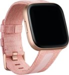Angle Zoom. Woven Small Watch Band for Fitbit Versa 2 and Versa Lite - Pink.