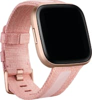 Fitbit - Woven Small Watch Band for Fitbit Versa 2 and Versa Lite - Pink - Angle_Zoom