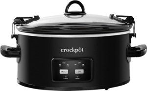 Crock-Pot - Cook & Carry Programmable  6-Quart Slow Cooker - Matte Black - Front_Zoom