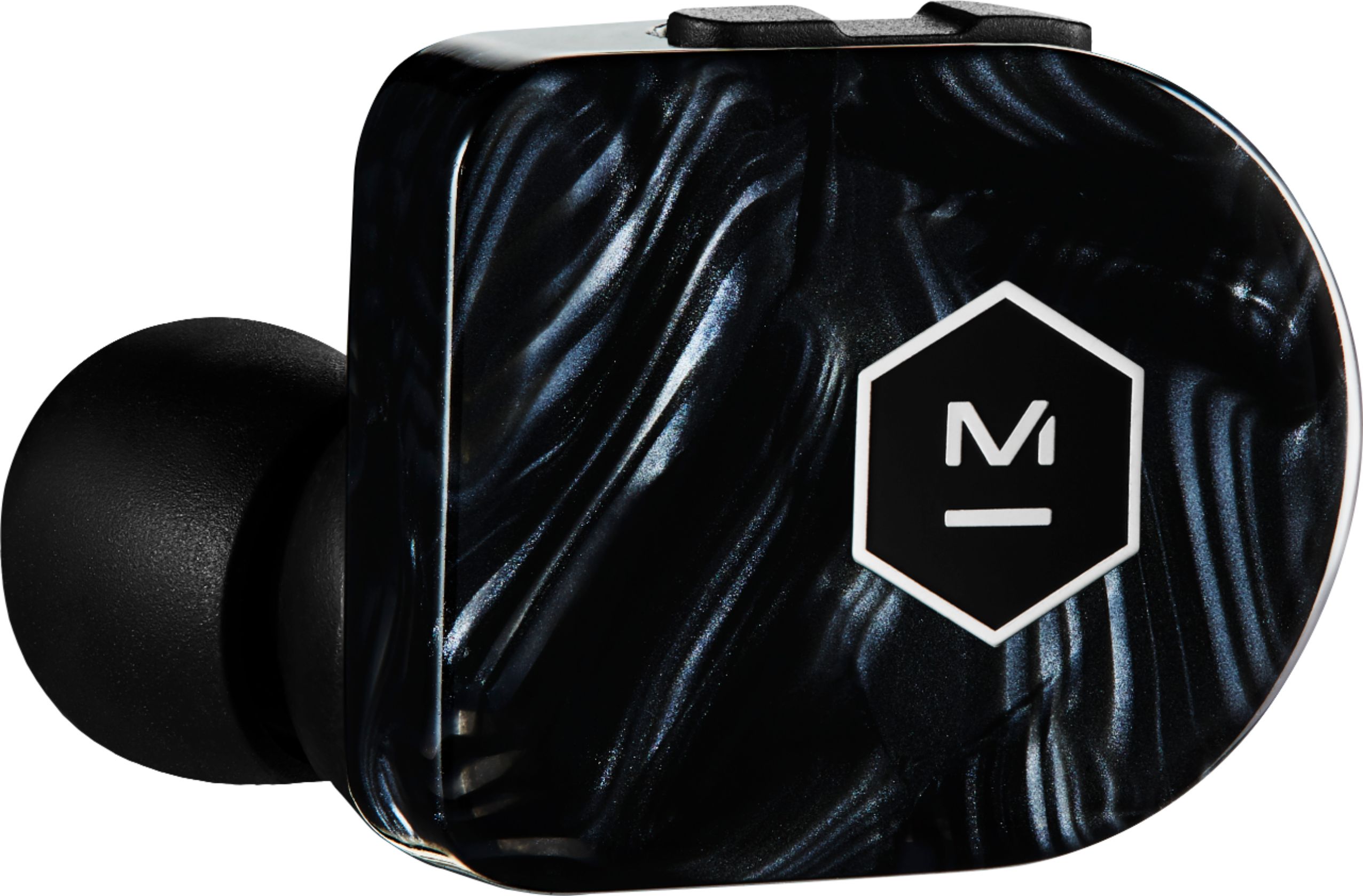 Angle View: Master & Dynamic - MW07 PLUS True Wireless In-Ear Headphones - Quartz Black