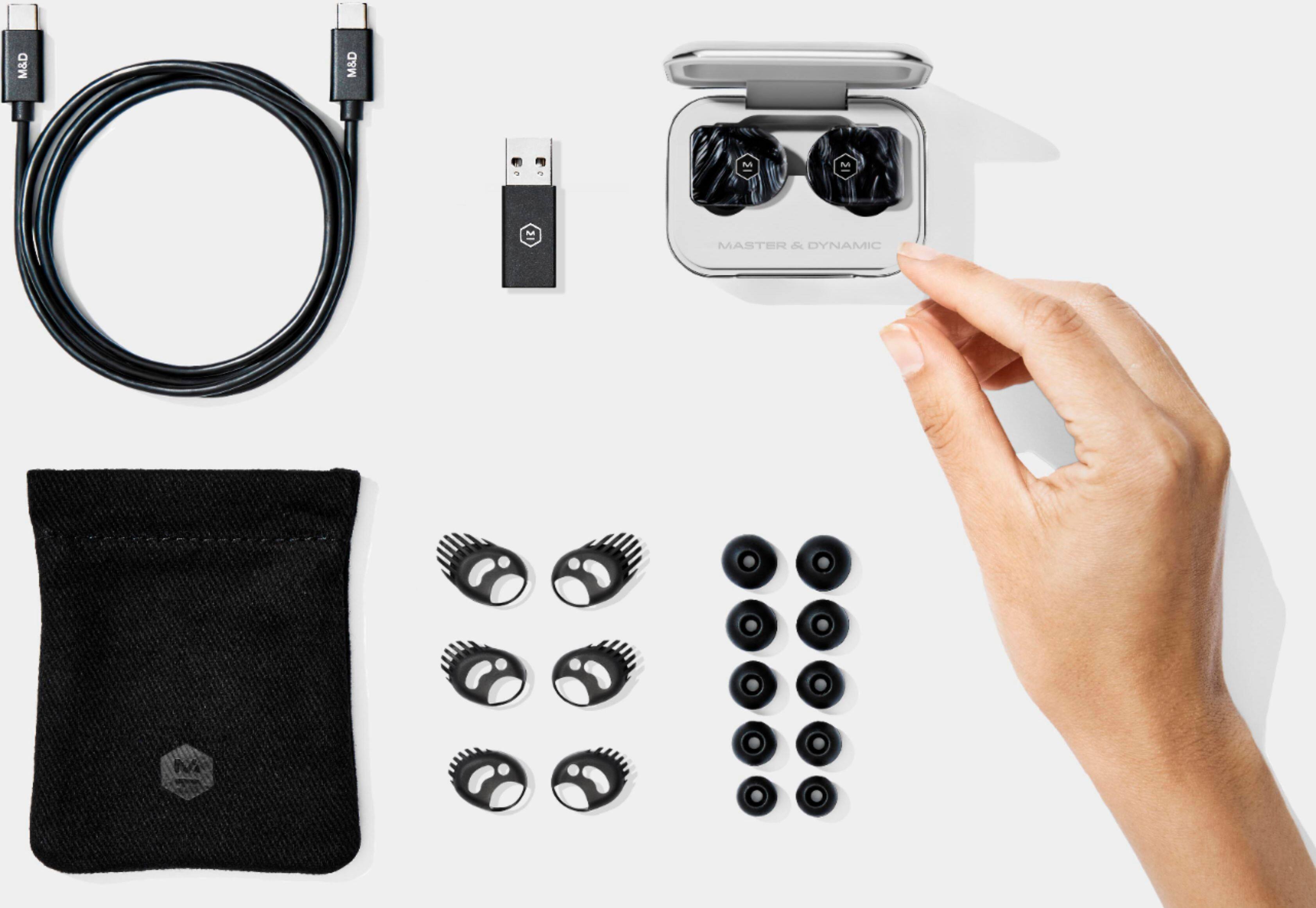 Alt View 15. Master & Dynamic - MW07 PLUS True Wireless In-Ear Headphones - Quartz Black.