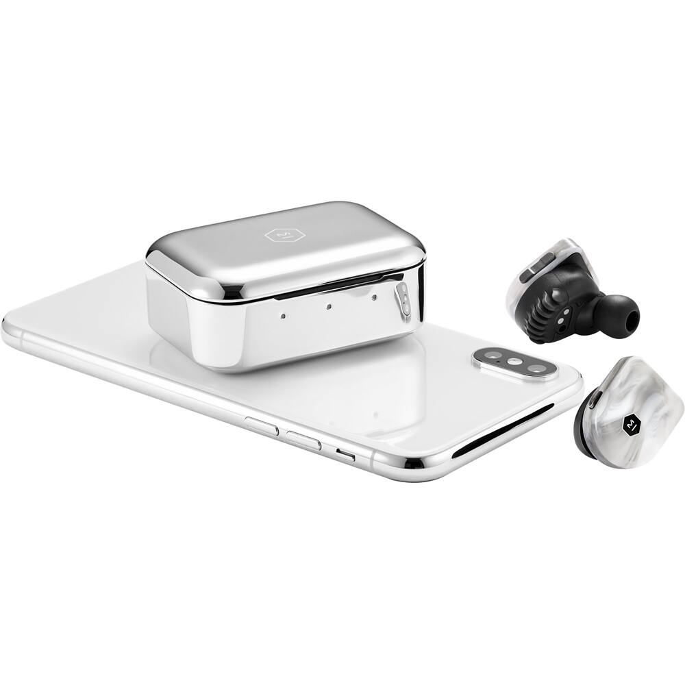Alt View 11. Master & Dynamic - MW07 PLUS True Wireless In-Ear Headphones - White Marble.
