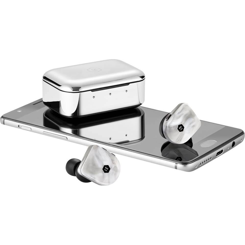 Alt View 13. Master & Dynamic - MW07 PLUS True Wireless In-Ear Headphones - White Marble.