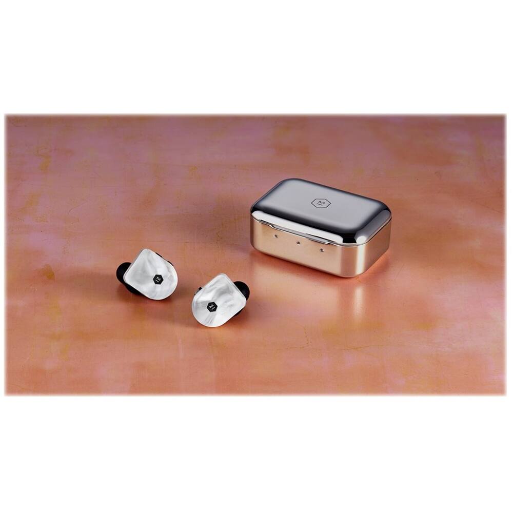 Alt View 16. Master & Dynamic - MW07 PLUS True Wireless In-Ear Headphones - White Marble.