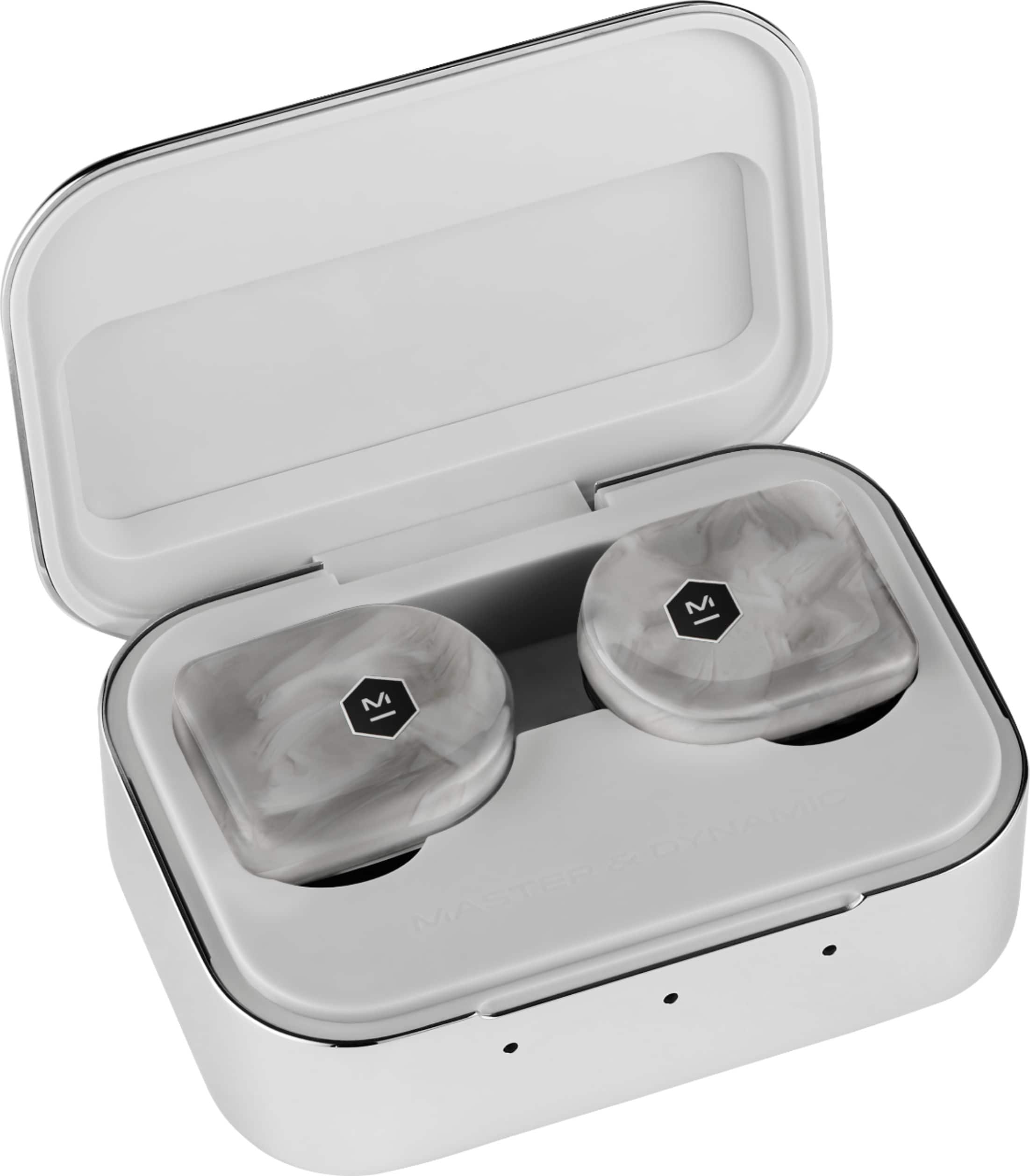 Left. Master & Dynamic - MW07 PLUS True Wireless In-Ear Headphones - White Marble.