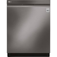 LG - 24" Top Control Built-In Smart WiFi-Enabled Dishwasher with Steam, 3rd Rack and Stainless Steel Tub - Black stainless steel - Front_Zoom