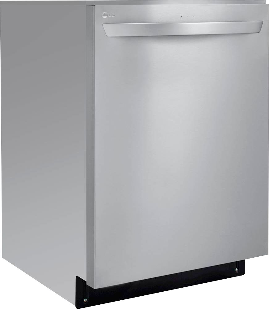Angle View: Bosch - 800 Series 24" Top Control Built-In Dishwasher with Stainless Steel Tub, 3rd Rack, 42 dBa - Black