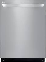 LG - 24" Top-Control Built-In Smart Wifi-Enabled Dishwasher with Stainless Steel Tub, Quadwash, and 3rd Rack - PrintProof Stainless Steel - Front_Standard