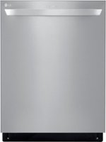 LG - 24" Top-Control Built-In Smart Wifi-Enabled Dishwasher with Stainless Steel Tub, Quadwash, and 3rd Rack - Stainless steel - Front_Zoom