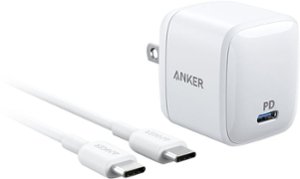 Anker - PowerPort PD 30W Bundle with USB C to C Cable 6ft Fast Charger for Mobile devices and Tablets - White - Front_Zoom