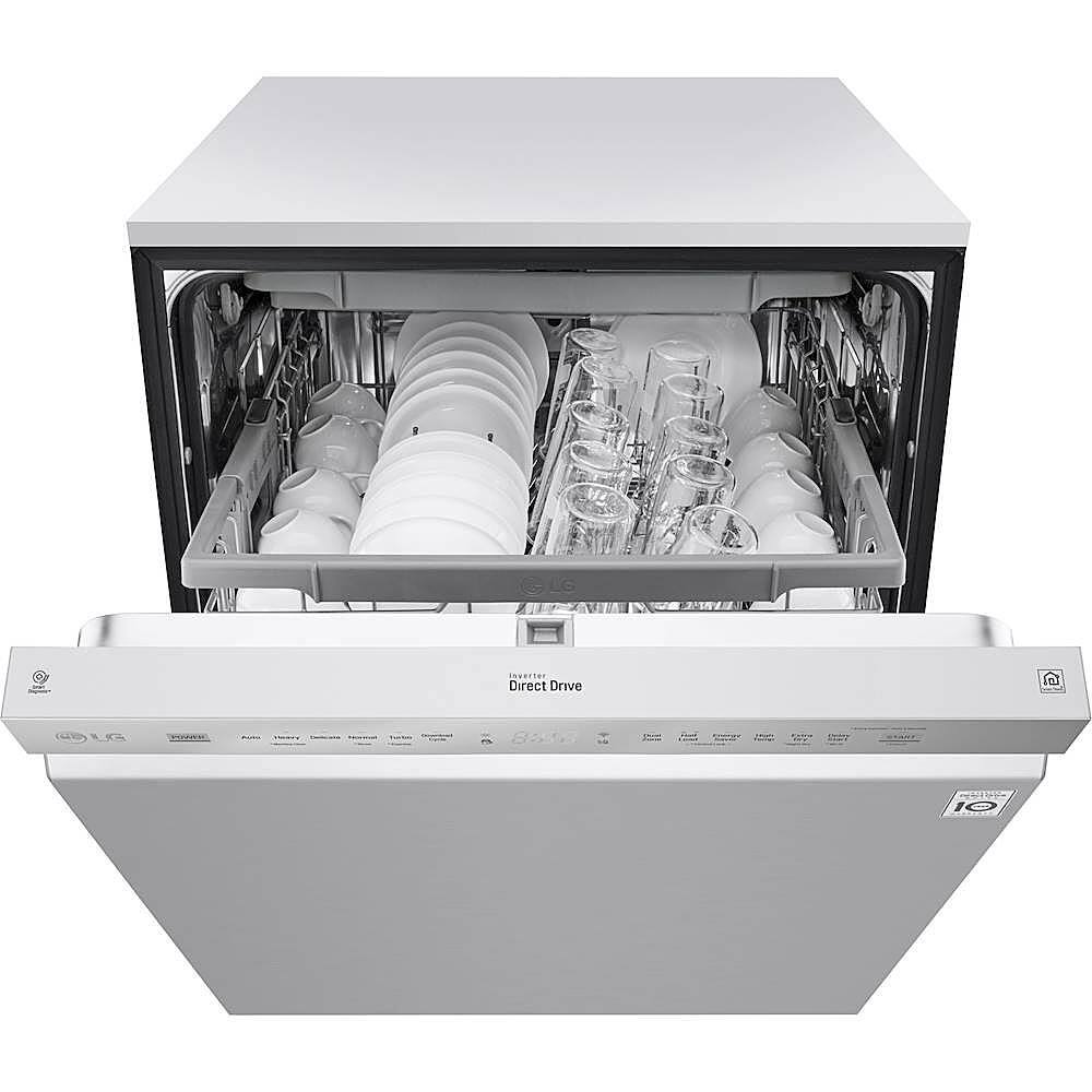 Alt View 11. LG - 24" Front-Control Built-In Smart Wifi-Enabled Dishwasher with Stainless Steel Tub, Quadwash, and 3rd Rack - Stainless Steel.