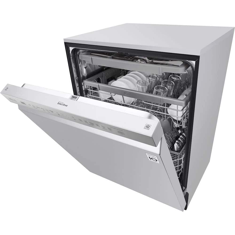 Alt View 12. LG - 24" Front-Control Built-In Smart Wifi-Enabled Dishwasher with Stainless Steel Tub, Quadwash, and 3rd Rack - Stainless Steel.