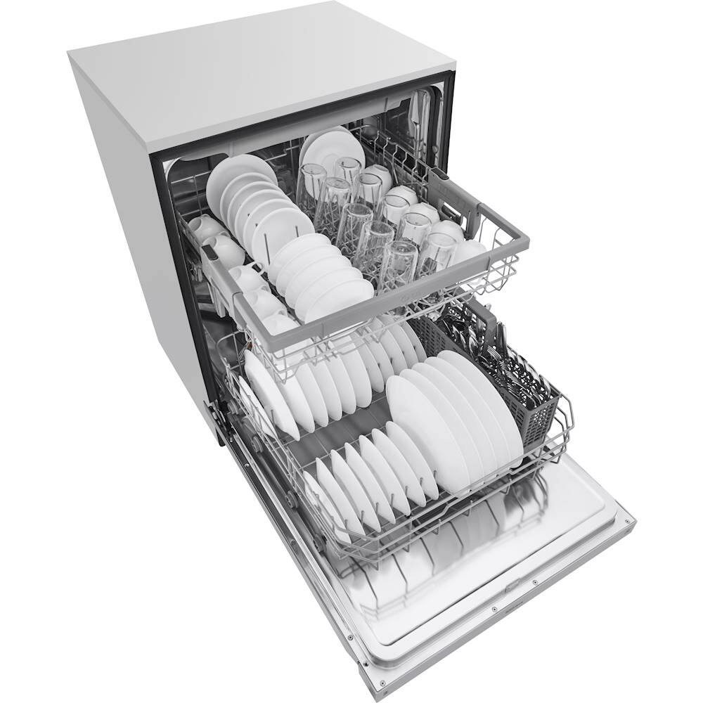 Alt View 19. LG - 24" Front-Control Built-In Smart Wifi-Enabled Dishwasher with Stainless Steel Tub, Quadwash, and 3rd Rack - Stainless Steel.