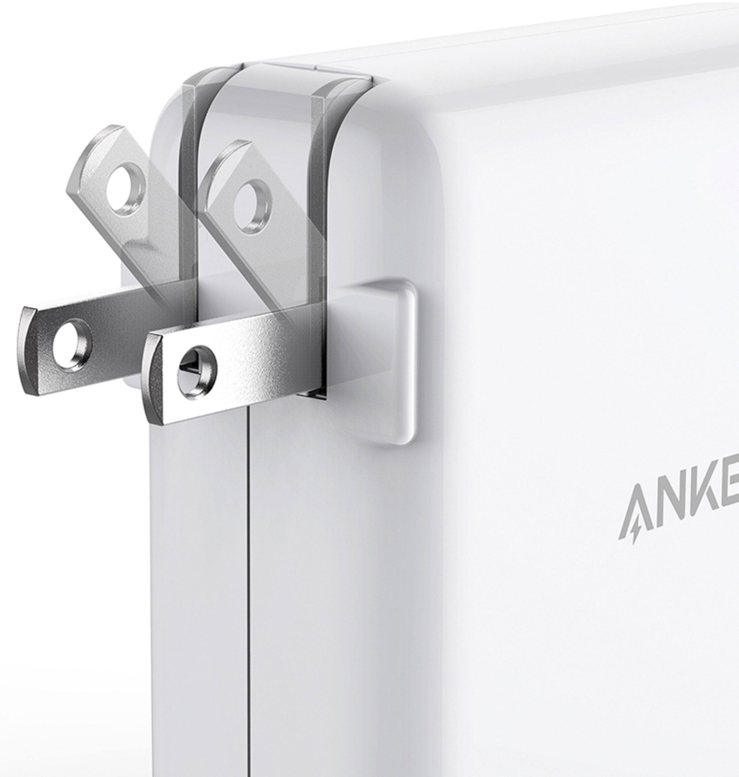 Alt View 12. Anker - PowerPort PD 60W GaN Fast Charger and USB-C to C Cable 6ft for Macbook and Mobile Devices - White.
