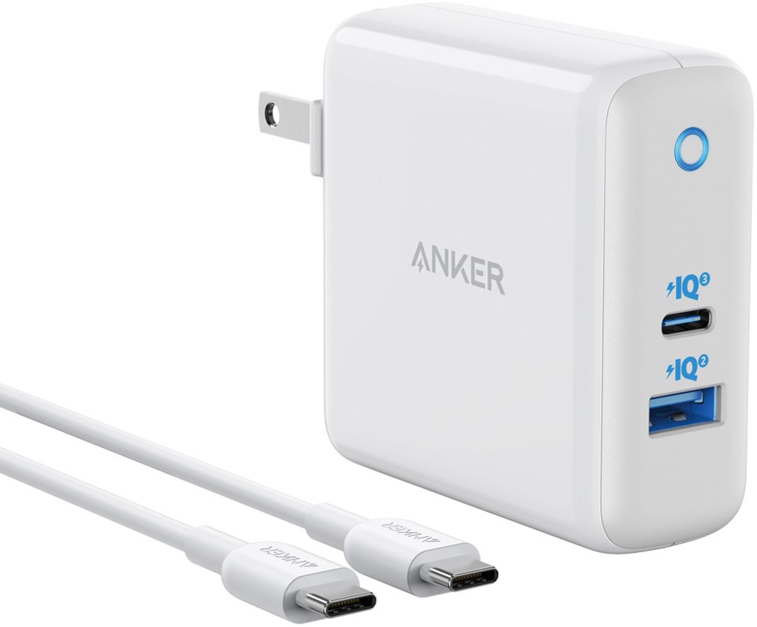 Anker - PowerPort PD 60W USB-C PD with USB-C to C Cable 6ft - White