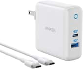 Anker - PowerPort PD 60W GaN Fast Charger and USB-C to C Cable 6ft for Macbook and Mobile Devices - White