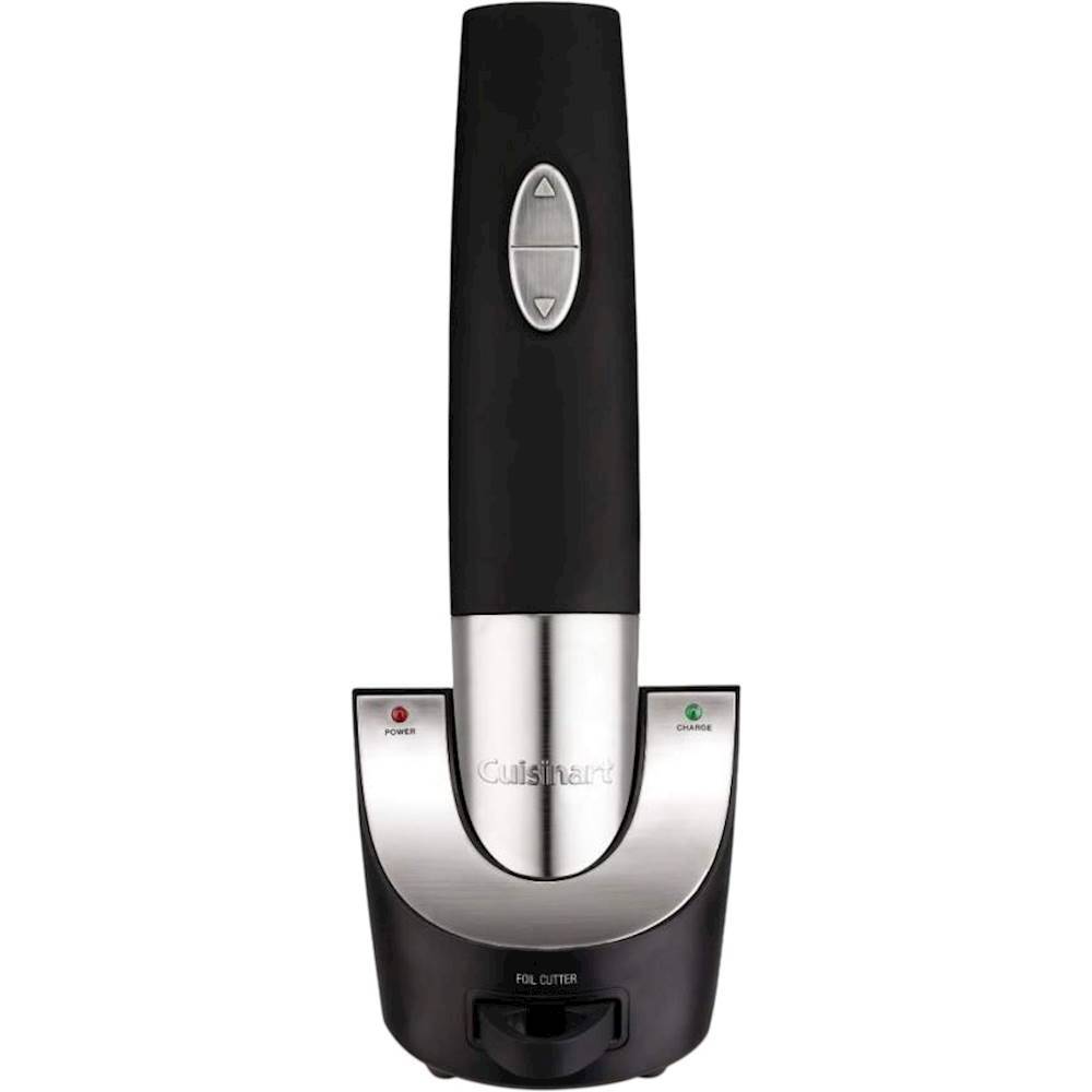 Angle View: Cuisinart - Cordless Wine Opener with Vacuum Sealer - Black