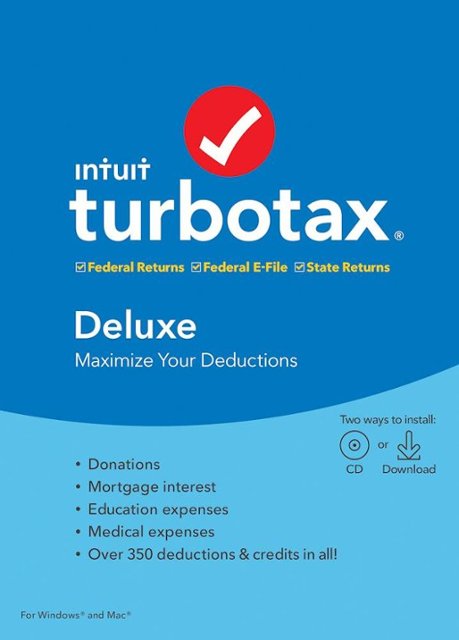 Turbotax Deluxe Federal State 2019 Mac Windows Int940800f089