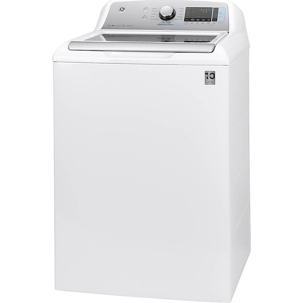 Left View: Samsung - 4.9 cu. ft. Capacity Top Load Washer with ActiveWave™ Agitator and Active WaterJet - White