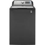 GE - 5.2 Cu. Ft. 10-Cycle High-Efficiency Top-Loading Washer - Diamond Gray - Front_Standard