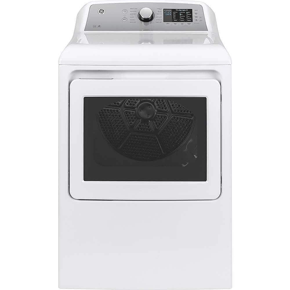 Front. GE - 7.4 Cu. Ft. 12-Cycle Electric Dryer with HE Sensor Dry.