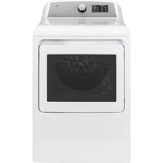 Ge 7 4 Cu Ft 12 Cycle Electric Dryer With He Sensor Dry White On White With Silver Backsplash Gtd72ebsnws Best Buy